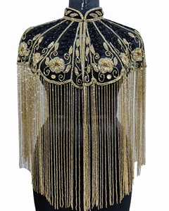 2025 Vintage Floral Design Breathable Mesh <b>Poncho</b> Tassel Beaded Hand Embroidered Plus Size <b>Women's</b> Blouses Spring Summer Autumn - Product Image 1