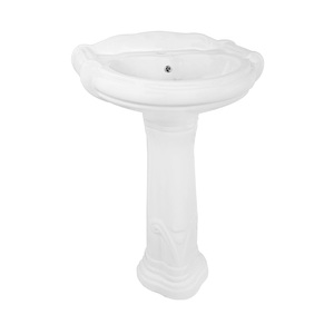Ensemble de lavabo sur pied en céramique MINI STERLING pour salle de bain, vasque/séchoir à main en céramique, style Inde - Product Image 1