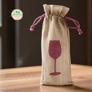 Custom Printed Jute Tote <b>Bag</b> Zipper/Drawstring Closure Rope Handle <b>Large</b> Size Reusable Eco-Friendly Wedding Favor <b>Gift</b> Packaging - Product Image 4