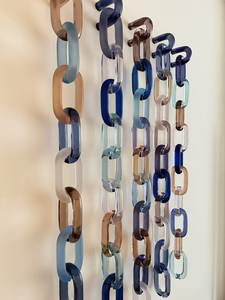 Modern Handmade Resin Vertical <b>Wall</b> Sculpture Abstract <b>Geometric</b> Chain <b>Art</b> Washable Home Decor Hallway Hotels Wedding Birthday - Product Image 2