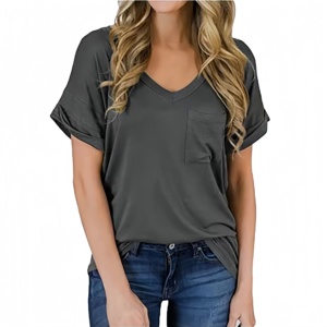 T-shirt court personnalisé pour femmes, respirant, à manches courtes, avec logo décoratif, décontracté - Product Image 1