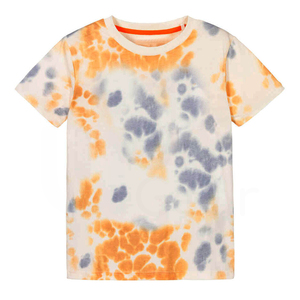 เสื้อยืดแขนสั้นผู้ชายลายมัดย้อม คอกลม ทรงปกติ ผ้าถัก สวมใส่สบายๆ - Product Image 3