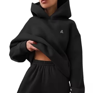 Conjunto Deportivo de 2 Piezas para Mujer, Sudadera Holgada con Capucha y Pantalones Deportivos Holgados con Bolsillos, Moda Otoñal - Product Image 4