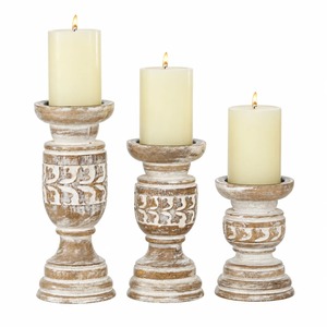 Wooden <b>Tray</b> <b>Candle</b> Stand with Three Black Metal Holders for Home Decoration - Product Image 6