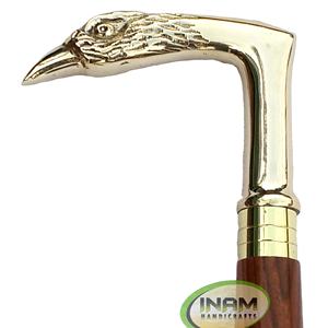 Bâton de marche en bois de styliste fait à la main avec poignée d'aigle en laiton/cannes de marche en bois de styliste avec poignée d'aigle en laiton - Product Image 1