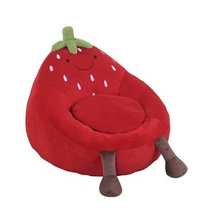 โซฟาเด็ก โมเดิร์น นุ่มสบาย บรรจุโฟมบดละเอียด หุ้มผ้ากำมะหยี่ ลายสตรอว์เบอร์รี่ สำหรับเด็กอายุ 3 ปีขึ้นไป ถอดซักได้ บรรจุภัณฑ์สุญญากาศ - Product Image 3