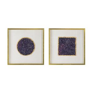 Decorazioni da Parete in Cristallo Viola Lillian, Set di 2, 60x60 cm, Eleganti Adesivi Murali in Cristallo - Product Image 2
