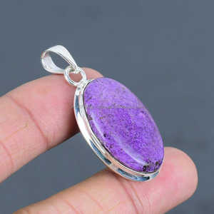 Pendentif de Purpurite de concepteur de pierres précieuses naturelles en argent Sterling 925 massif pendentif fait à la main pendentif de déclaration cadeau pour sa maman femme - Product Image 6