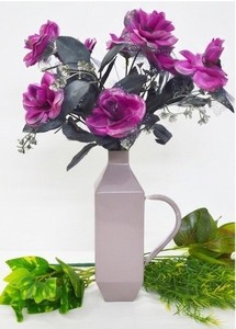 แจกันดอกไม้ทรงโต๊ะแฟนซีสำหรับบ้านหรูหราแจกันดอกไม้สีโบราณเคลือบผง - Product Image 2