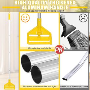 Mop in Cotone Resistente per Uso Commerciale con Manico Lungo e Corda ad Anello per Pulizie Umide - Per Casa, Garage, Ufficio o Officina - Product Image 2