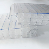 Plaques en polycarbonate à double paroi avec bords concaves et convexes autobloquants pour revêtement mural extérieur de bâtiments commerciaux modernes
