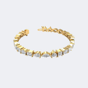 Pulsera de Diamantes de Corte Mixto de 13.20 CTW con Engaste Alternado en Línea - Product Image 4