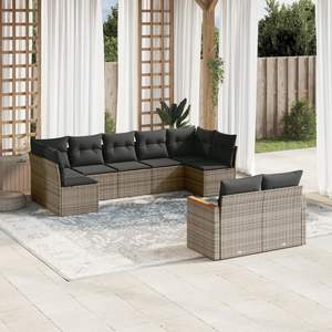 Conjunto de Sofás de Jardín de Ratán PE Gris Oscuro Modular Grande, Cómodo y Elegante - Product Image 1