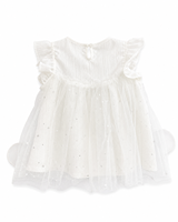 Vestido de Tul con Flores 3D para Bebés Niñas |   Elegante Vestido Blanco de Princesa para Bebés y Niñas Pequeñas
