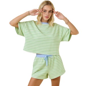Conjunto de Camiseta y Pantalones Cortos de Algodón para Mujer, Estilo Simple y Único, Marca Zavi Sports, con Cordón Ajustable, Informal - Product Image 5