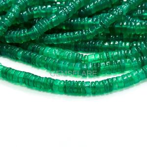 Natural Green Onyx Heishi <b>Beads</b> Smooth Green Onyx <b>Beads</b> 5-6MM Green Onyx Flat Disc <b>Beads</b> Green Gemstone <b>Beads</b> For Jewelry Making - Product Image 3
