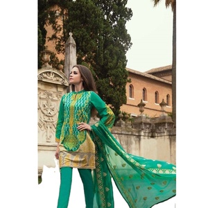 Tres piezas de tres piezas, ropa de verano e invierno, color esmeralda, kameez, shalwar, césped, pakistaní - Product Image 1