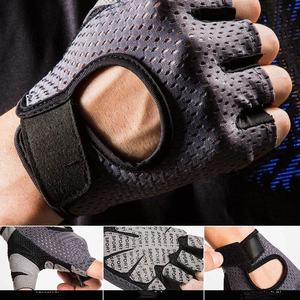 Breathable Half <b>Finger</b> Leather Unisex Workout Weightlifting Body Building Training Fitness Gym Gloves Adjustable Wrist <b>Strap</b> - Product Image 4