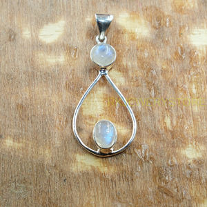 จี้สร้อยคอพลอยมูนสโตนสีน้ำเงินคุณภาพสูง ตัวจี้เงินแท้ 925 เครื่องประดับมูนสโตน ของขวัญคริสต์มาสสำหรับภรรยา - Product Image 2