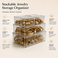 Boîtes de rangement transparentes en plastique pour bijoux (bagues, boucles d'oreilles, bracelets, accessoires) - Organisation multifonctionnelle pour armoire