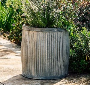 Meilleurs pots de fleurs galvanisés faits à la main, grands pots à plantes, jardinières hautes en acier galvanisé, finition grise, jardinières d'extérieur - Product Image 1