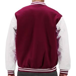 Chaqueta Varsity de Béisbol de Lana con Logotipo Personalizado para Hombre, Mangas de Cuero, Logotipo Bordado, Chaqueta Varsity de un Solo Botón para Hombre - Product Image 4