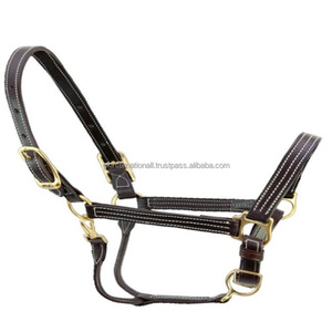 Fancy Horse Racing produits équestres triple cousu nouveau design fait à la main en cuir cheval licou au prix de gros usine Inde - Product Image 2