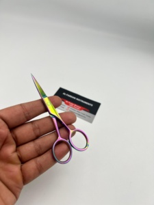 Rainbow-Multi Color Professional Hair <b>Extensions</b> Use Mini Cutting Scissors Surgical Grade Stainless Steel with Custom Logo - Product Image 4