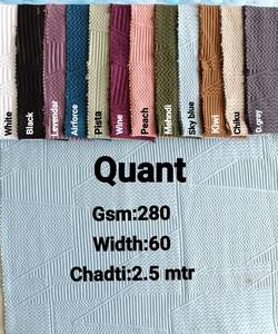 Tissu en Lycra Quant 280 GSM en Gros, 60 Pouces, Motif Chevron Géométrique Texturé, Matière Tricotée en Polyester Spandex pour Vestes et Survêtements - Product Image 1