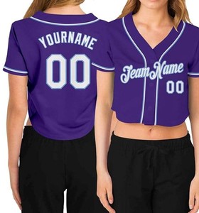 Camiseta Deportiva Corta de Béisbol Personalizada con Texto en Color Sólido para Mujeres, Adolescentes y Niñas, Top Corto para Softbol y Cricket con Transferencia Térmica - Product Image 4