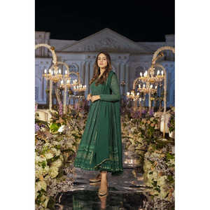 Conjunto de Traje Bordado en Georgette Verde para Mujer NIGHT STAR SENARA de Aayna Clothing, Talla XS [34] TD-120 - Product Image 2