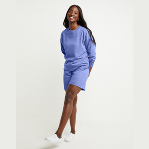 Shorts de détente personnalisés pour femmes, taille haute, en molleton bouclette, respirants, séchage rapide, grande taille, 100% coton, OEM - Product Image 3