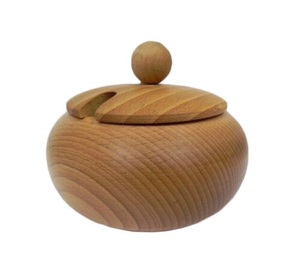 Fancy Premium Wood Coffee Sugar Bowl/Pot With Spoon for Household Food Storage Salt Bowl Glossy Finish - Product Image 2