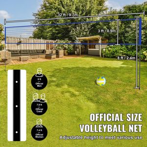 Set Professionale da Pallavolo per Esterni, Portatile con Pali in Acciaio Regolabili in Altezza, Rete in PVC e Pompa Inclusa - Product Image 2