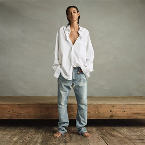 Chemises habillées 100 % coton pour hommes, chemises boutonnées à manches longues, chemises blanches oversize, chemisiers décontractés - Product Image 4