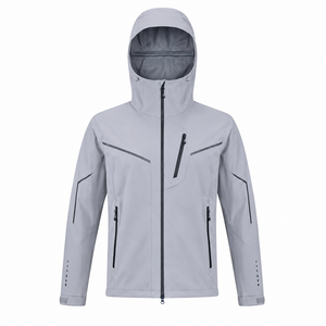 Veste d'hiver unisexe imperméable, épaisse, en microfleece tissé extensible, avec fermeture éclair, imprimé, col roulé et poches - Product Image 6