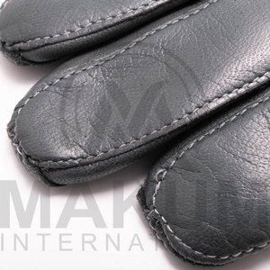 Gants d'hiver en cuir véritable fantaisie pour la conduite, compatibles écran tactile, en cuir de vachette et peau de mouton, unisexe, pour l'extérieur et les fêtes - Product Image 2