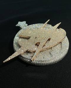 Joyería de Moda, Lujoso Colgante Personalizado con Nombre y Letra, Moissanita VVS, Plata 925, Chapado en Oro de 18K, Colgante Hip Hop Certificado - Product Image 3