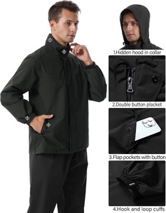 Combinaison de pluie imperméable avec logo personnalisé, vêtements d'expédition et de randonnée en plein air, usine de vêtements - Product Image 2