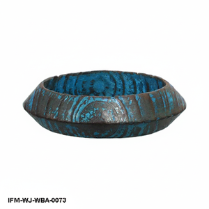 Bracelet en bois massif fait main, style ethnique tribal, patine bleue rustique peinte à la main, style antique - Product Image 5