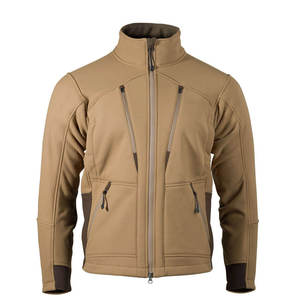 Unisex Dark Green Softshell Hooded Windproof <b>Jacket</b> with Zipper Closure Casual Style Winter Wear Solid Polyester Shell - Product Image 1