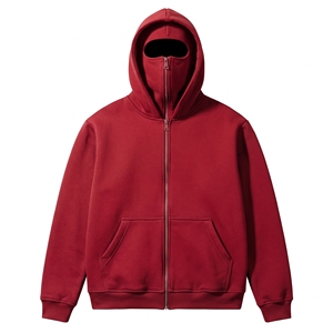 Sweat à capuche cagoule zippé intégral en polaire épaisse personnalisé, style streetwear uni, pour homme, tenue thermique d'hiver - Product Image 2