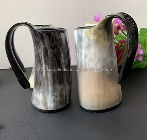 Mug en corne de buffle fait main, récipient à boire en corne de vache de qualité supérieure, durable, rustique, unique, cadeau écologique - Product Image 4