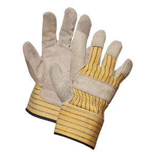 Gants de travail en cuir de vachette pleine fleur à paume renforcée pour la sécurité industrielle, la rigging canadien et le jardinage domestique - Product Image 1