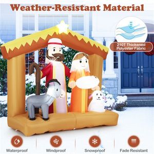 Presepe Gonfiabile in Poliestere Resistente alle Intemperie da 1,8 m per Decorazioni Natalizie da Esterno con 6 Luci LED Integrate - Product Image 5