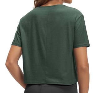 Camiseta Corta Oversize para Mujer, de Algodón, Corte Holgado, Informal, para Gimnasio, Entrenamiento, Ropa Urbana, con Logotipo Personalizado, Venta al Por Mayor - Product Image 3