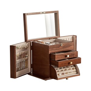 Caja de Joyería Moderna de Madera de un Solo Nivel, Económica, para Almacenamiento en la Sala de Estar - Product Image 2