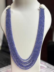 Natural Tanzanite Faceted Beads Multi-Strand <b>Necklace</b> Premium <b>Blue</b> Violet Gemstone Jewelry by KD GEMS & JEWELLERY - Product Image 1