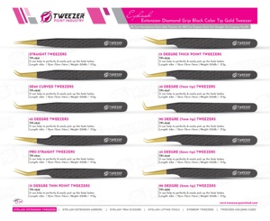 Agarre óptimo con pinzas de pestañas de Punta puntiaguda de acero inoxidable hechas a mano para múltiples técnicas de extensión de pestañas - Product Image 6