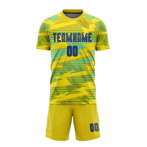 Ensemble de maillots de football pour hommes à motif éclair, kit de maillot de football personnalisé imprimé, respirant, séchage rapide, vêtements de sport d'entraînement OEM - Product Image 3